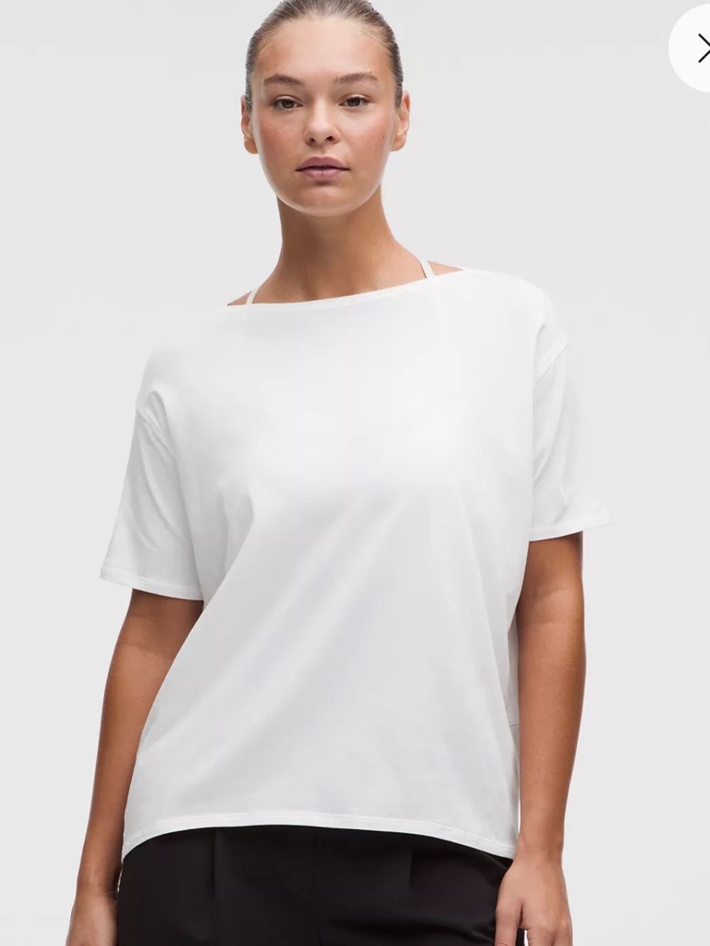 lululemon athletica White Short Sleeve Boatneck Top